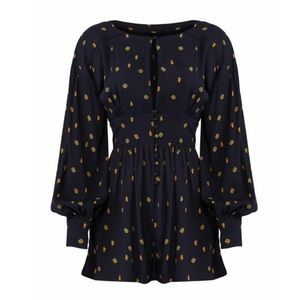 Free People Love Grows Long NWT Navy Romper